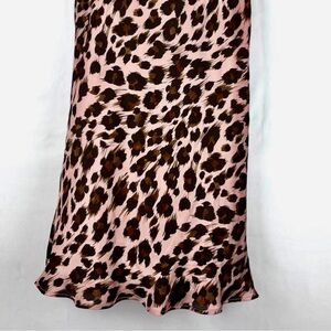 The Impeccable Pig Pink Leopard Print Pull On Maxi Skirt Women's Small